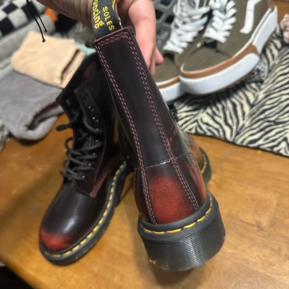 Dr. Martens Burgundy Combat Boots - Picture 5 of 10
